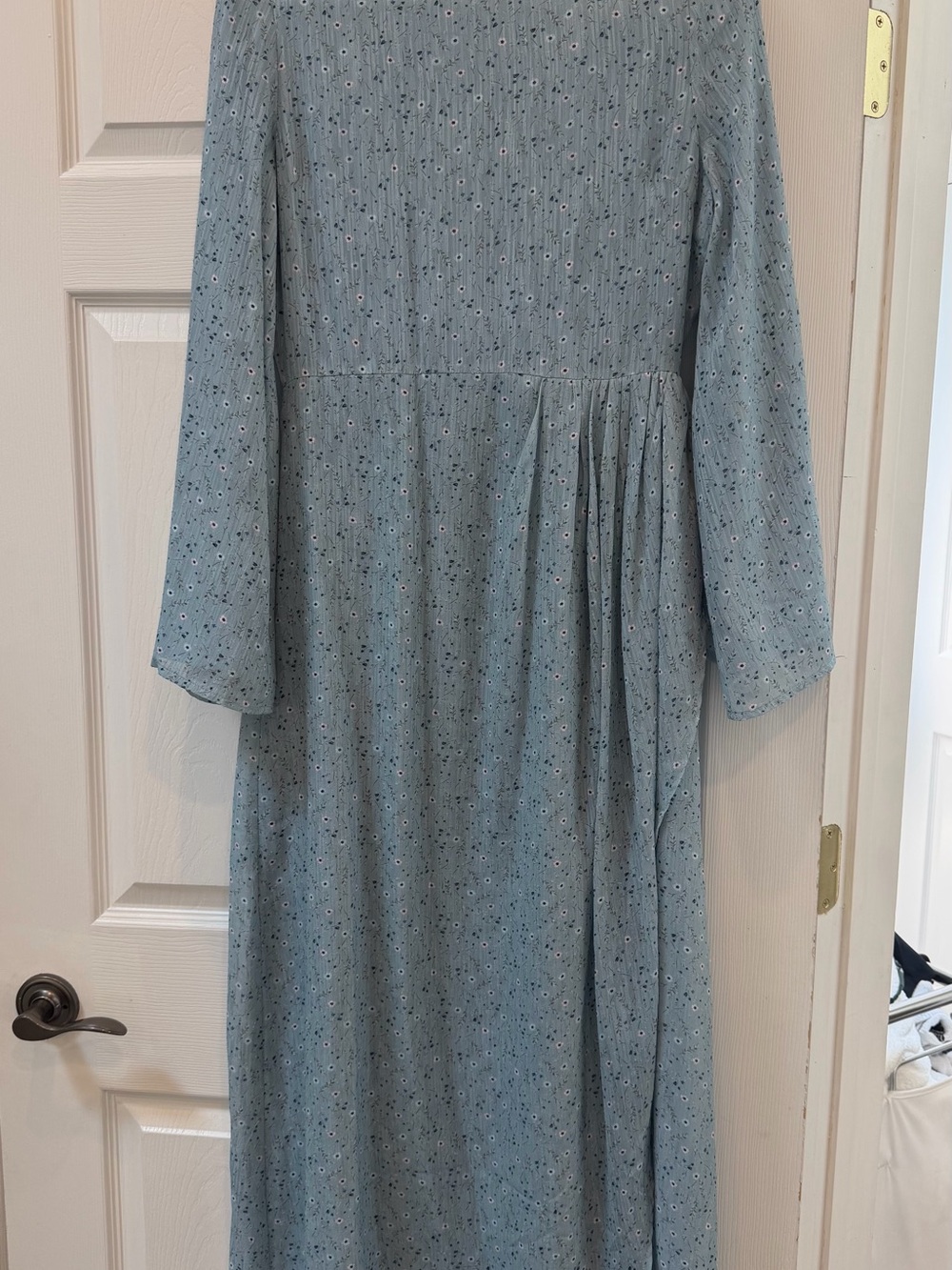 VEILED SIZE S 54 Women's Long Sleeve Floral Maxi Dress in Light Blue